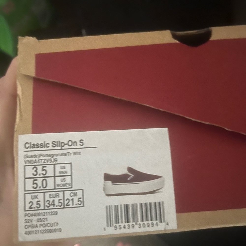 Vans Suede Pomegranate Slip-On Sneakers